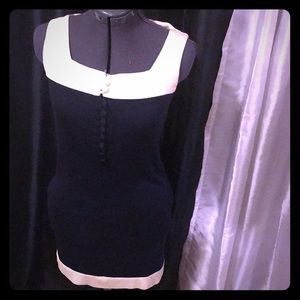 Vintage Cream and Navy Small Dress